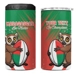 Madagascar Rugby Custom 4 in 1 Can Cooler Tumbler Allez Les Makis - African Pride