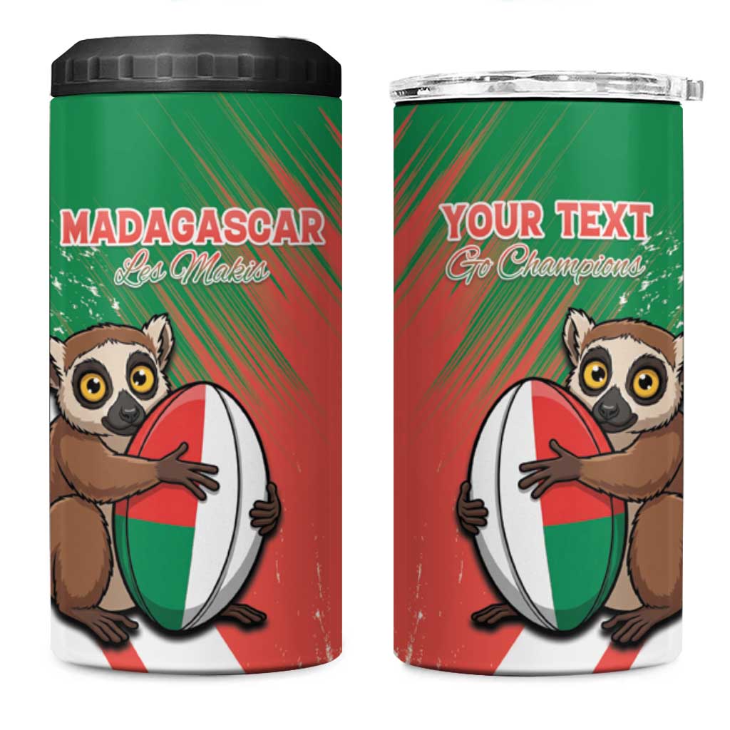 Madagascar Rugby Custom 4 in 1 Can Cooler Tumbler Allez Les Makis - African Pride