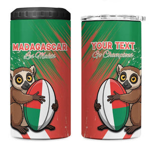Madagascar Rugby Custom 4 in 1 Can Cooler Tumbler Allez Les Makis - African Pride