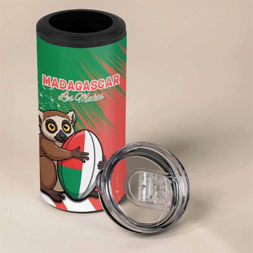 Madagascar Rugby Custom 4 in 1 Can Cooler Tumbler Allez Les Makis - African Pride