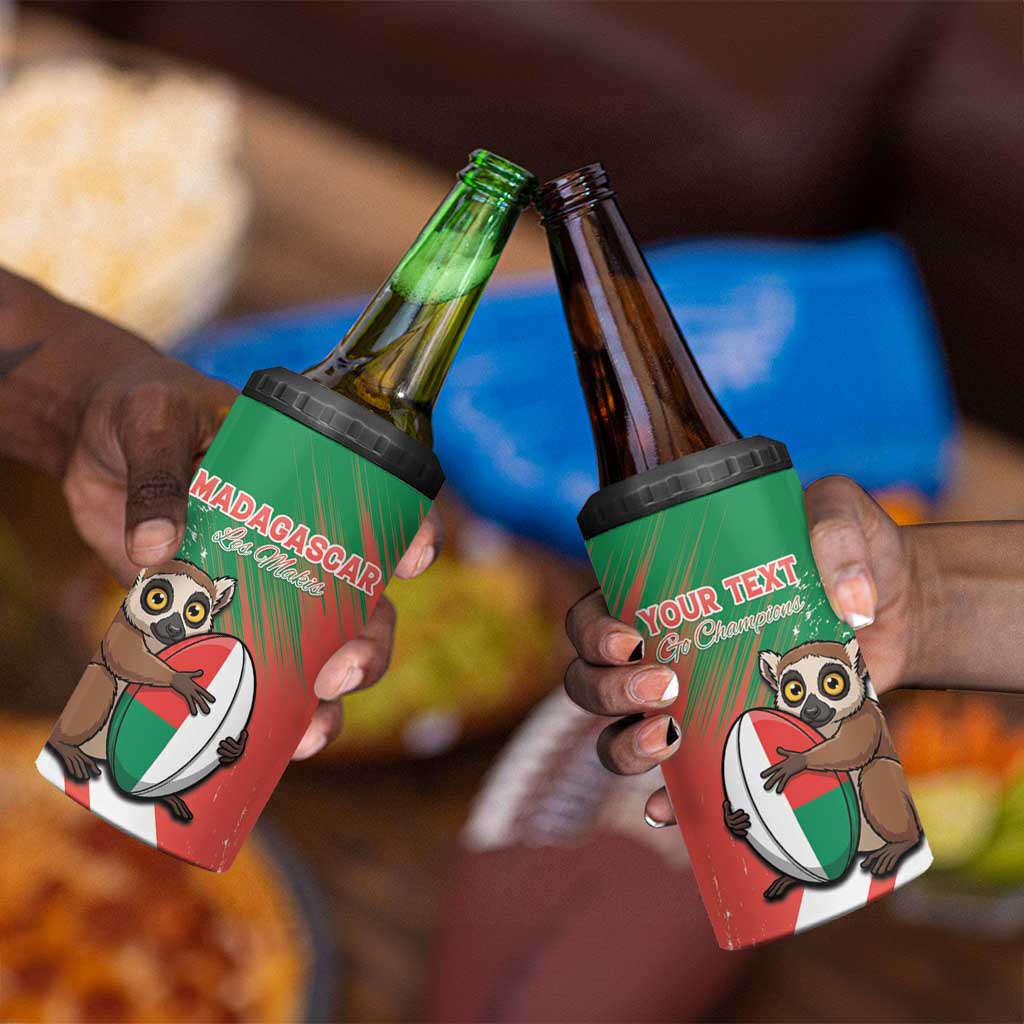 Madagascar Rugby Custom 4 in 1 Can Cooler Tumbler Allez Les Makis - African Pride