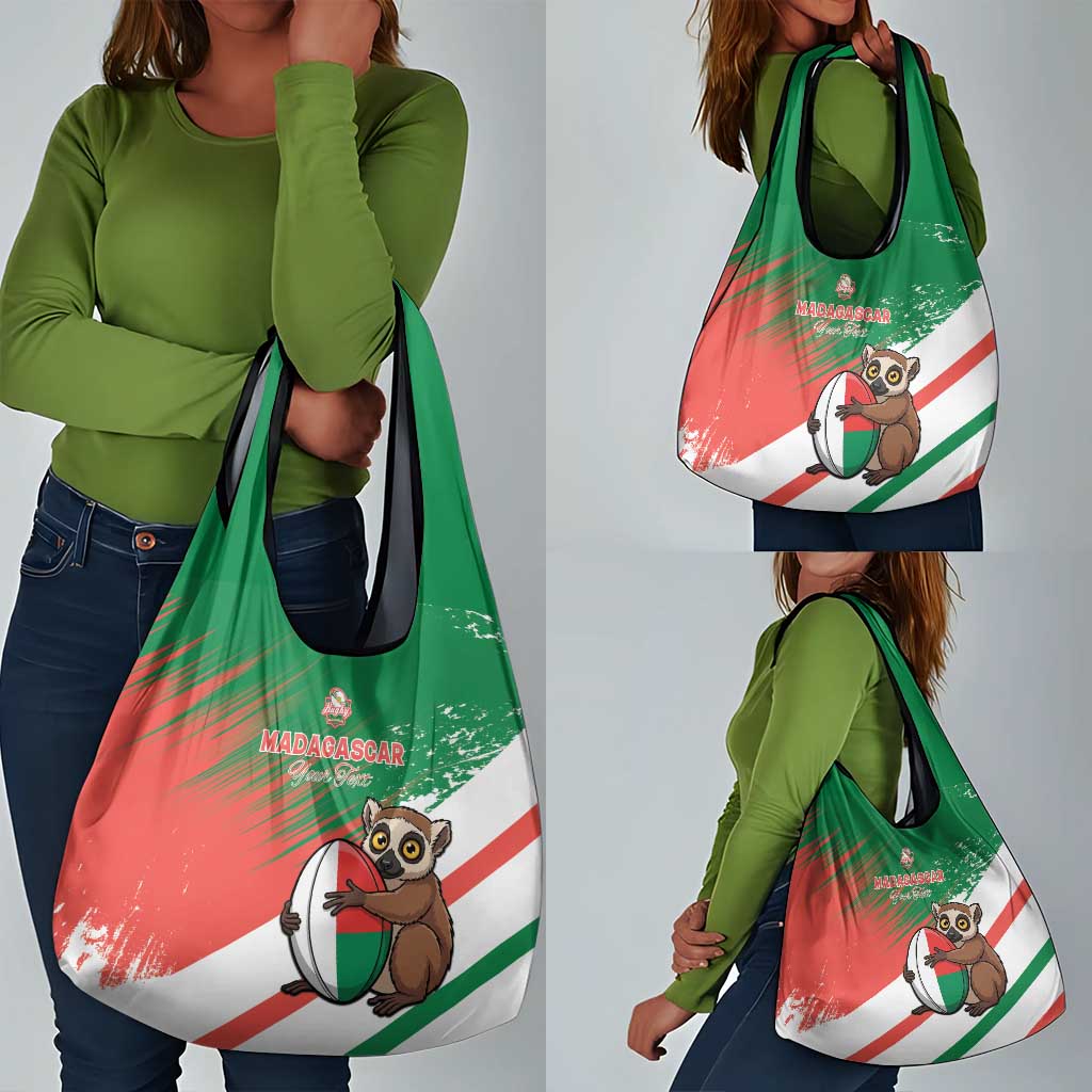 Madagascar Rugby Custom Grocery Bag Allez Les Makis - African Pride