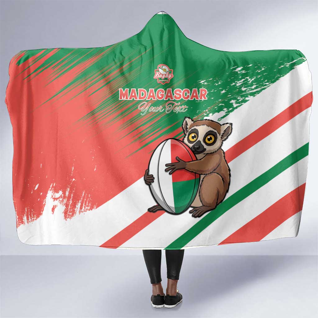 Madagascar Rugby Custom Hooded Blanket Allez Les Makis - African Pride