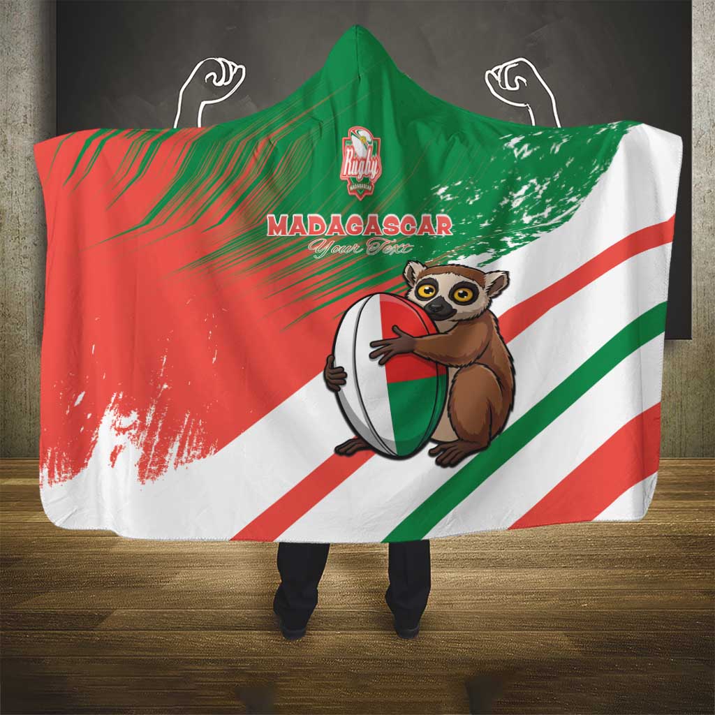 Madagascar Rugby Custom Hooded Blanket Allez Les Makis - African Pride