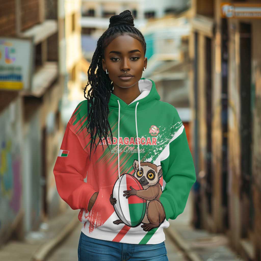 Madagascar Rugby Custom Hoodie Allez Les Makis - African Pride