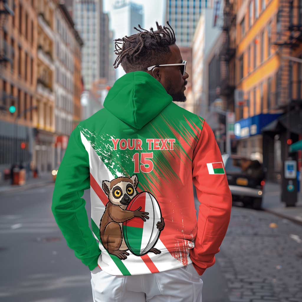 Madagascar Rugby Custom Hoodie Allez Les Makis - African Pride