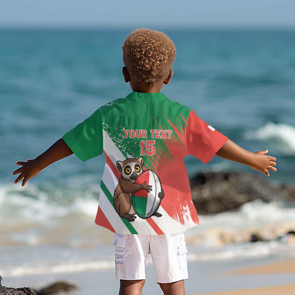 Madagascar Rugby Custom Kid Hawaiian Shirt Allez Les Makis - African Pride