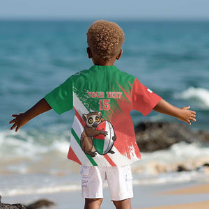 Madagascar Rugby Custom Kid Hawaiian Shirt Allez Les Makis - African Pride