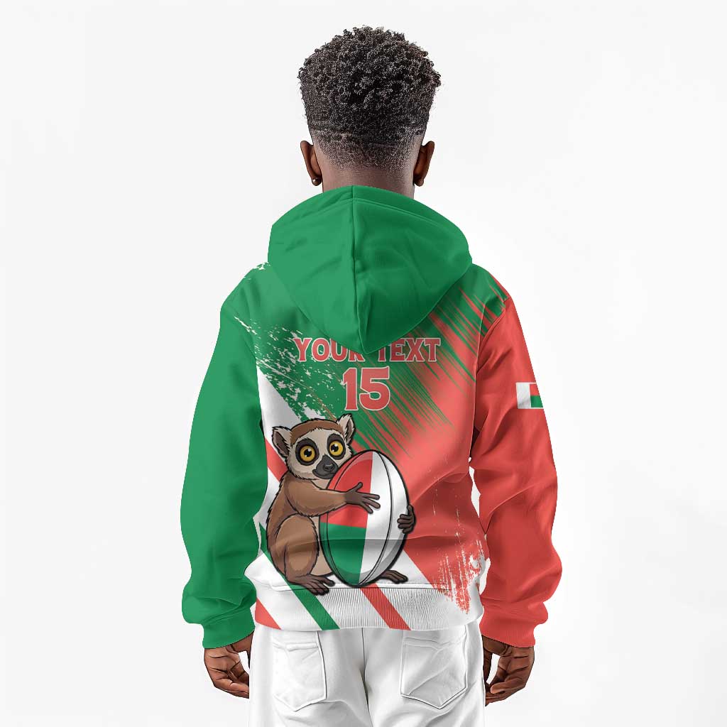 Madagascar Rugby Custom Kid Hoodie Allez Les Makis - African Pride
