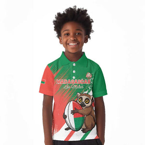 Madagascar Rugby Custom Kid Polo Shirt Allez Les Makis - African Pride