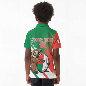 Madagascar Rugby Custom Kid Polo Shirt Allez Les Makis - African Pride