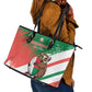 Madagascar Rugby Custom Leather Tote Bag Allez Les Makis - African Pride