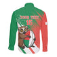 Madagascar Rugby Custom Long Sleeve Button Shirt Allez Les Makis - African Pride