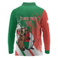 Madagascar Rugby Custom Long Sleeve Polo Shirt Allez Les Makis - African Pride