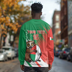 Madagascar Rugby Custom Long Sleeve Shirt Allez Les Makis - African Pride
