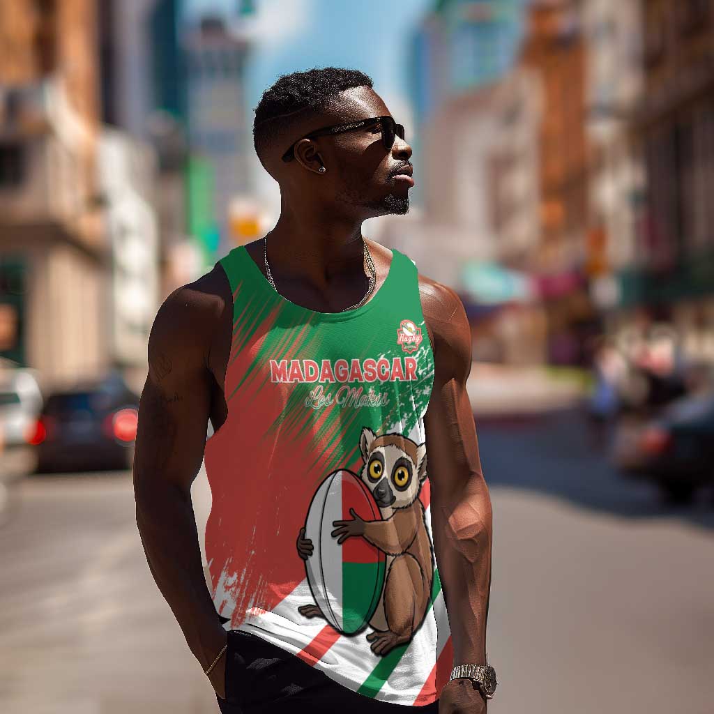 Madagascar Rugby Custom Men Tank Top Allez Les Makis - African Pride