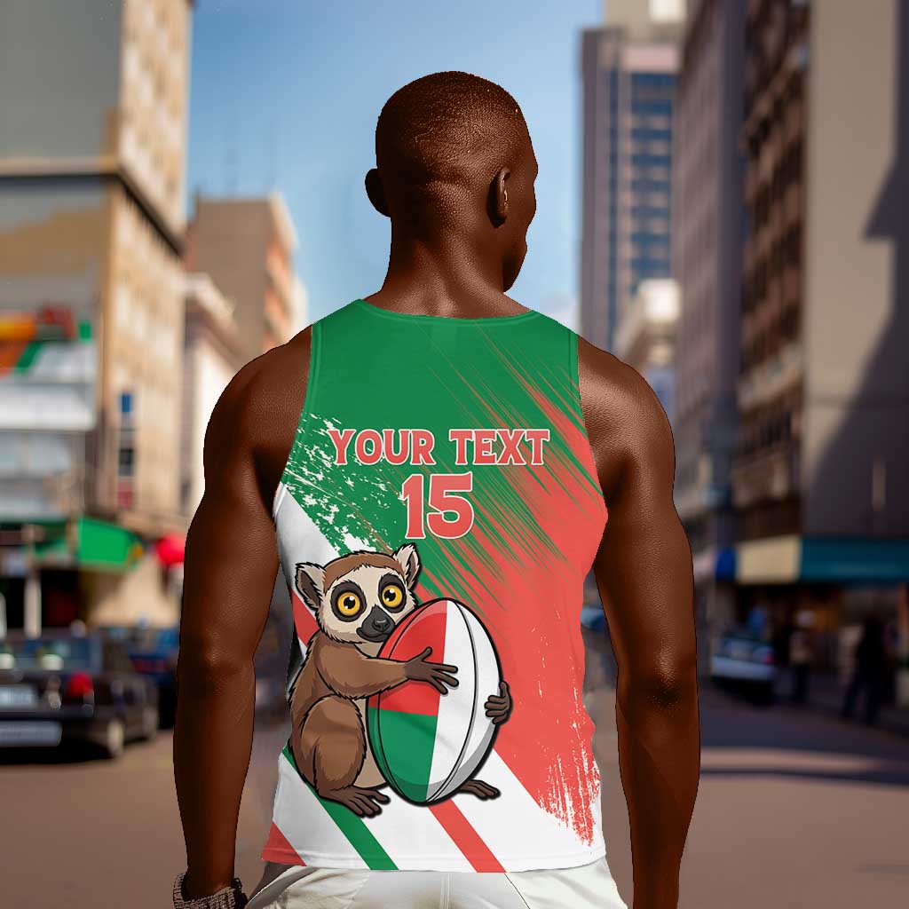 Madagascar Rugby Custom Men Tank Top Allez Les Makis - African Pride