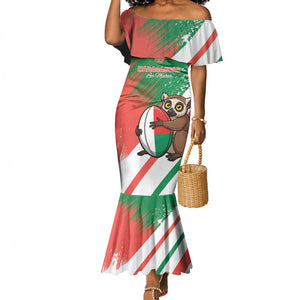 Madagascar Rugby Custom Mermaid Dress Allez Les Makis - African Pride