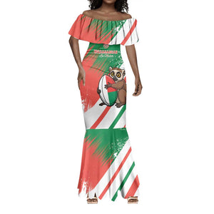 Madagascar Rugby Custom Mermaid Dress Allez Les Makis - African Pride