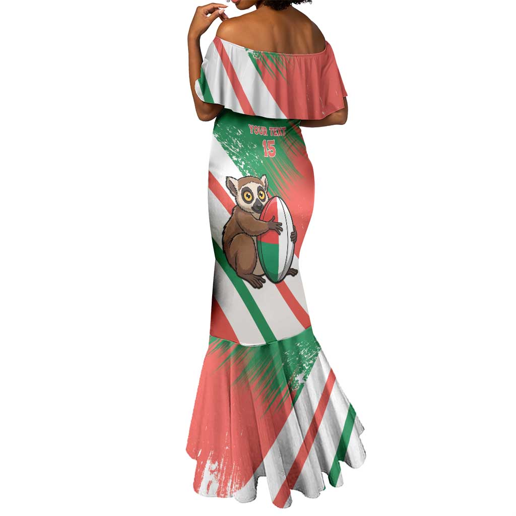 Madagascar Rugby Custom Mermaid Dress Allez Les Makis - African Pride