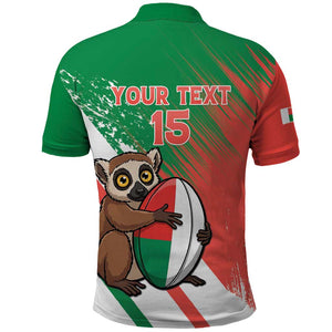 Madagascar Rugby Custom Polo Shirt Allez Les Makis - African Pride