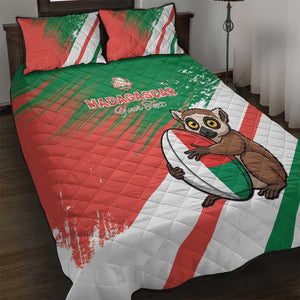 Madagascar Rugby Custom Quilt Bed Set Allez Les Makis - African Pride
