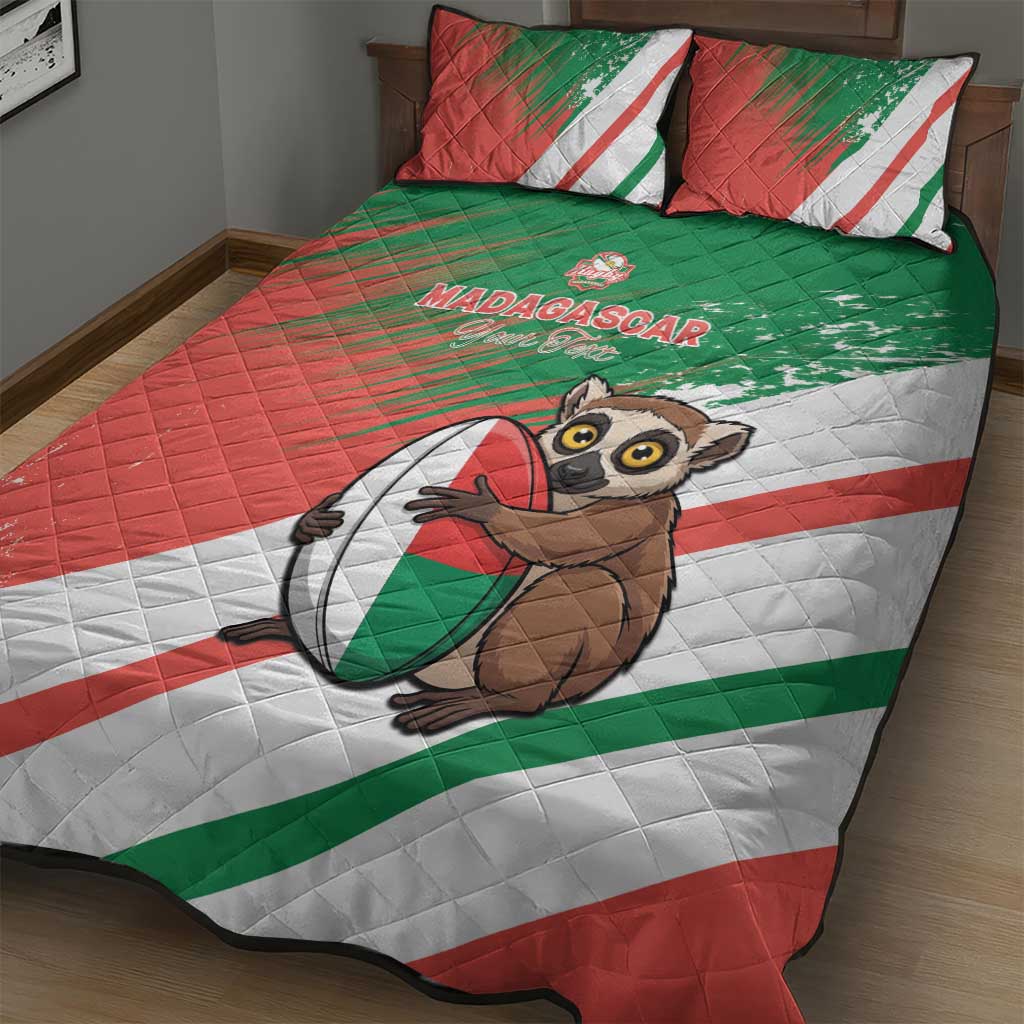 Madagascar Rugby Custom Quilt Bed Set Allez Les Makis - African Pride