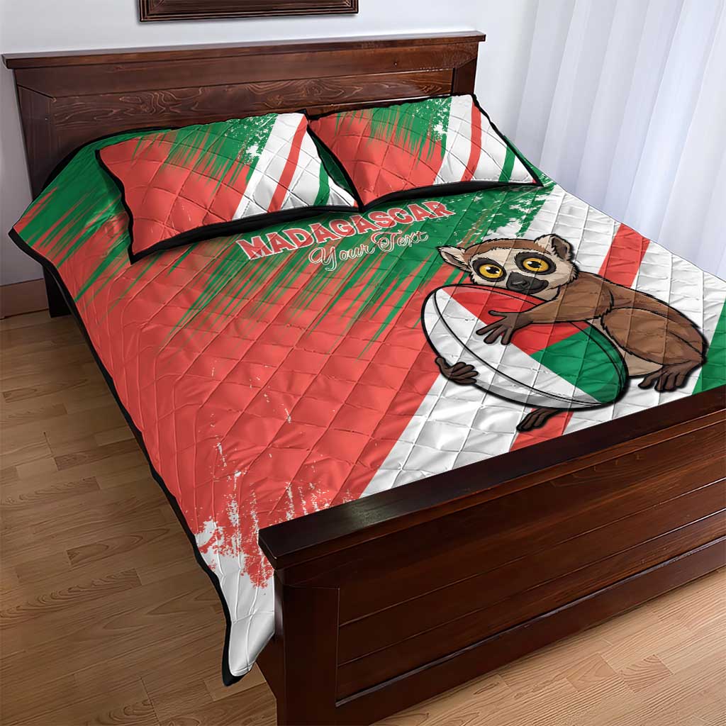 Madagascar Rugby Custom Quilt Bed Set Allez Les Makis - African Pride