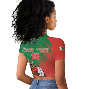 Madagascar Rugby Custom Raglan Cropped T shirt Allez Les Makis - African Pride
