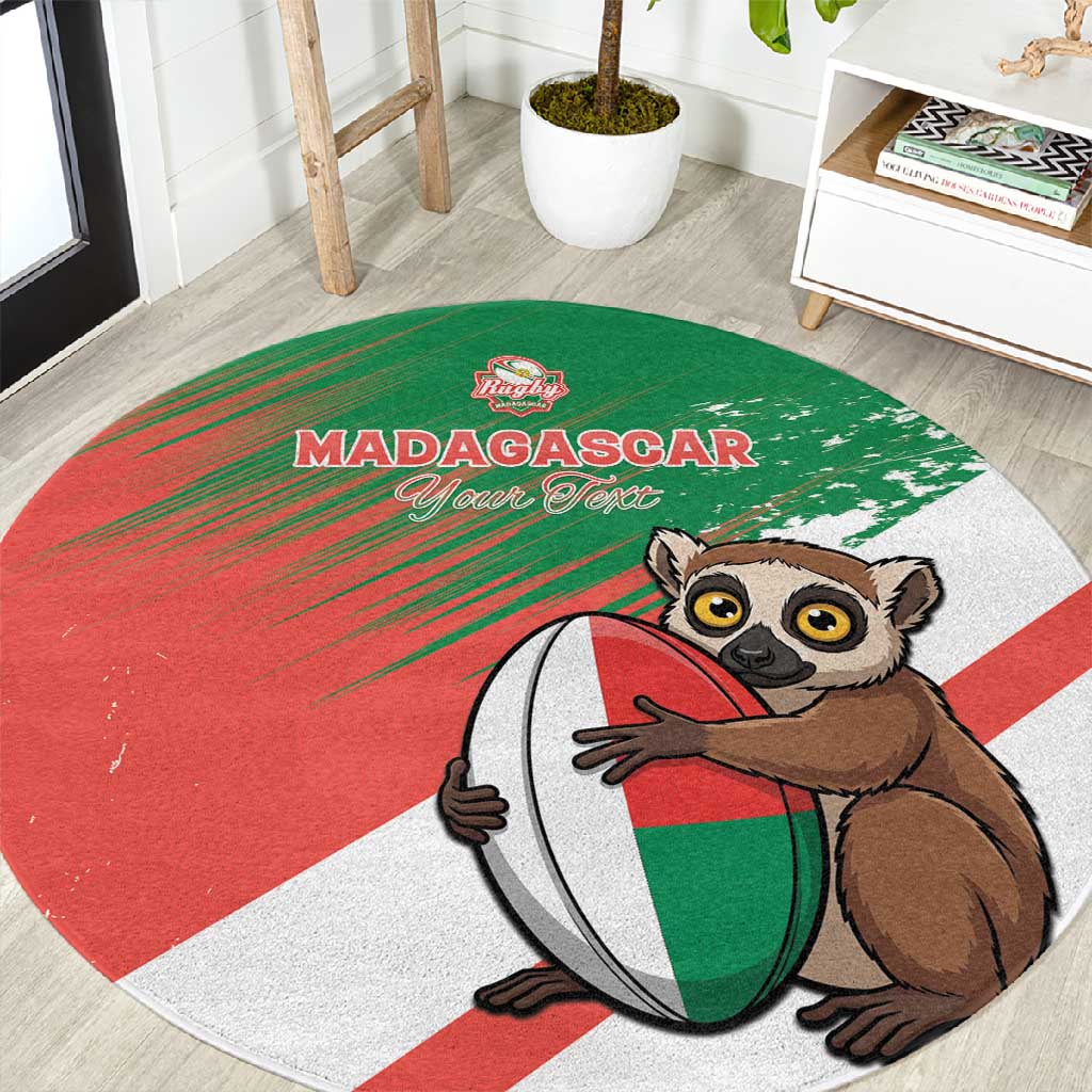 Madagascar Rugby Custom Round Carpet Allez Les Makis - African Pride