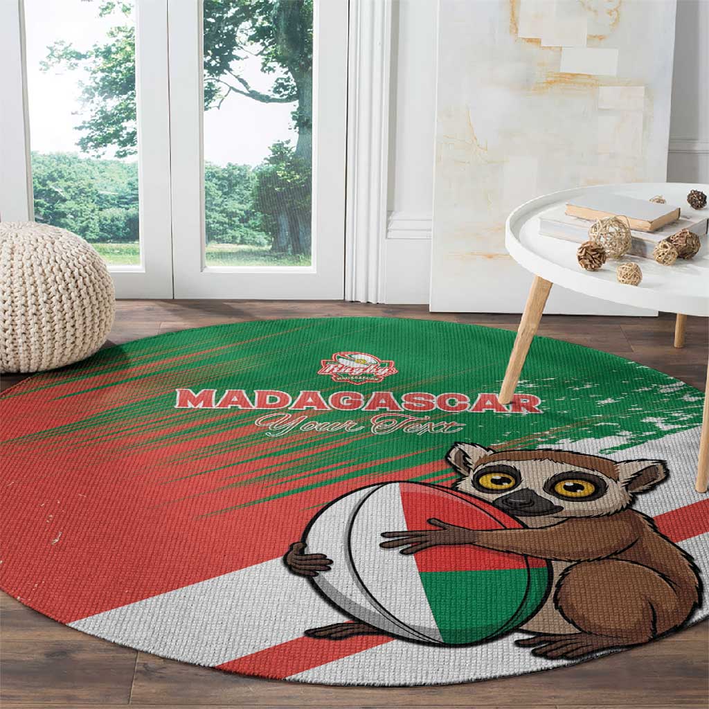 Madagascar Rugby Custom Round Carpet Allez Les Makis - African Pride