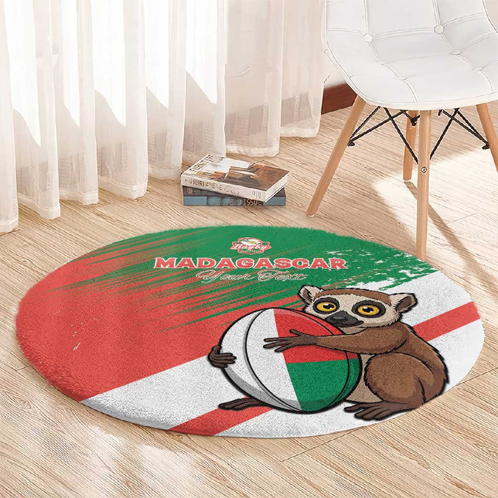 Madagascar Rugby Custom Round Carpet Allez Les Makis - African Pride