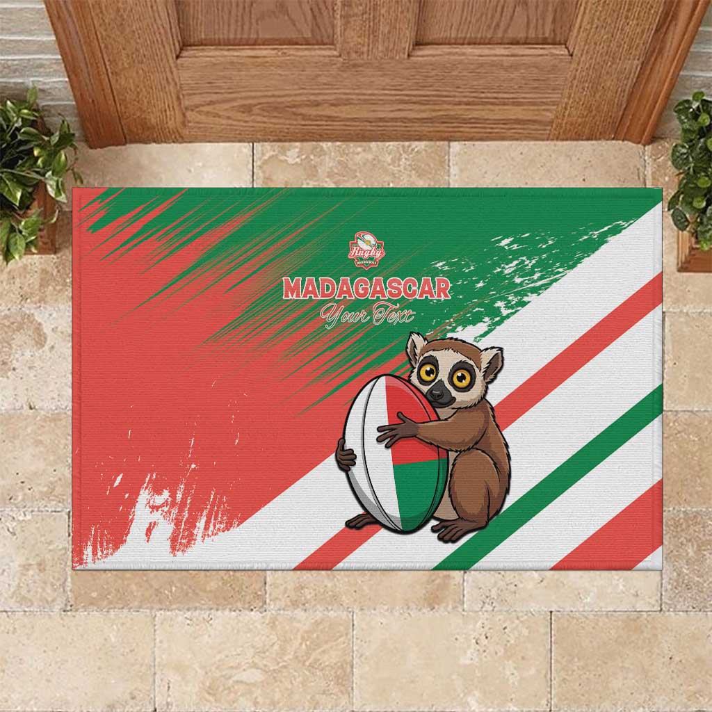 Madagascar Rugby Custom Rubber Doormat Allez Les Makis - African Pride