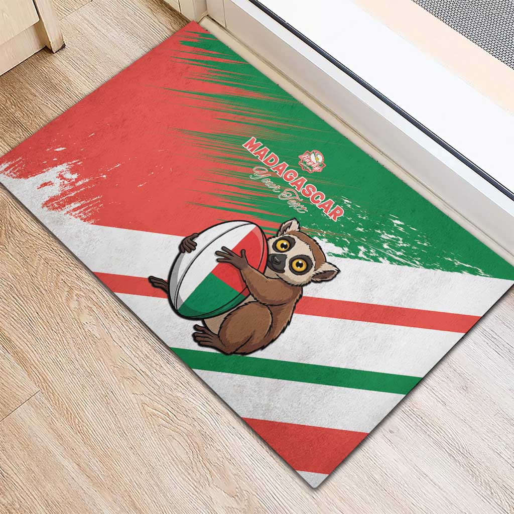 Madagascar Rugby Custom Rubber Doormat Allez Les Makis - African Pride