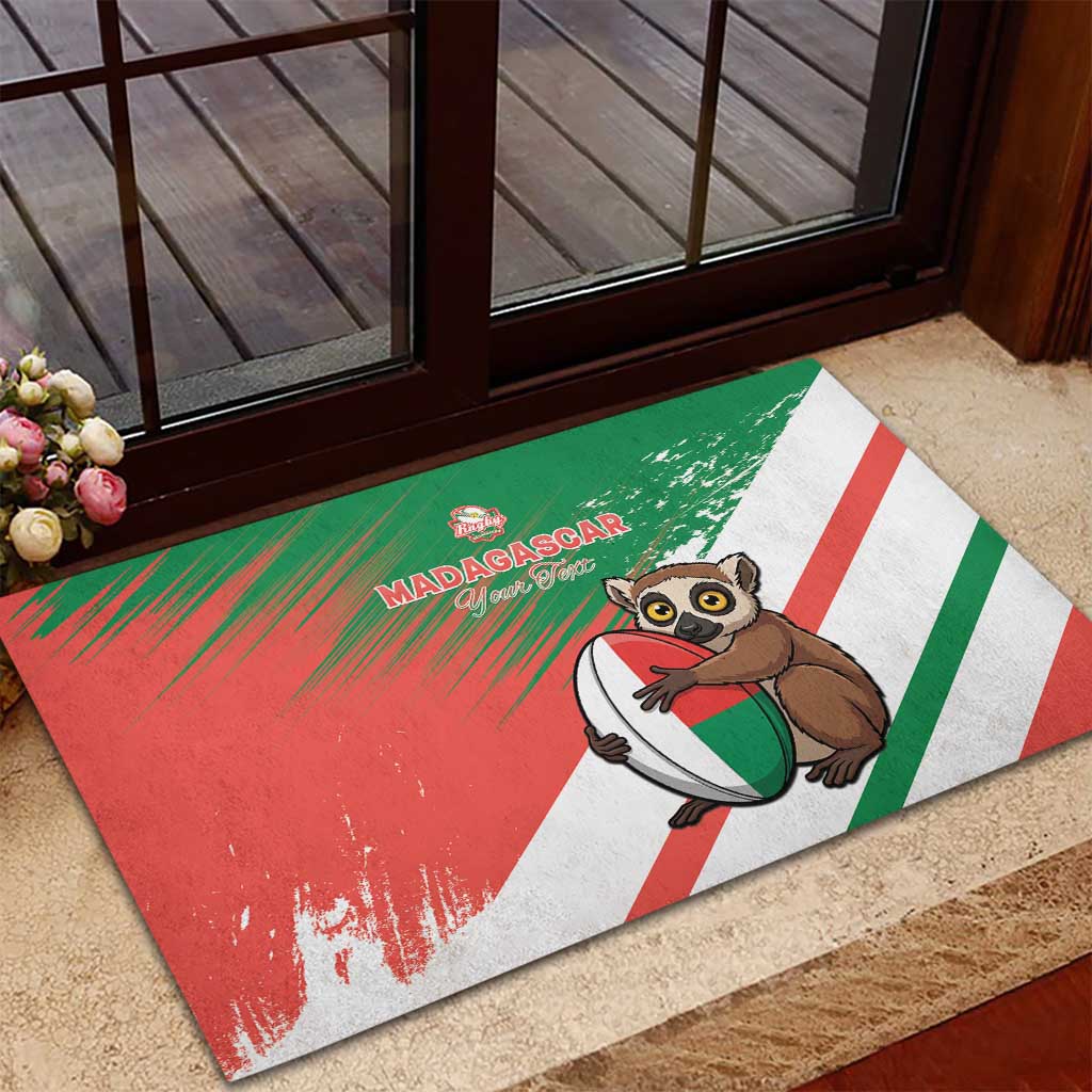 Madagascar Rugby Custom Rubber Doormat Allez Les Makis - African Pride