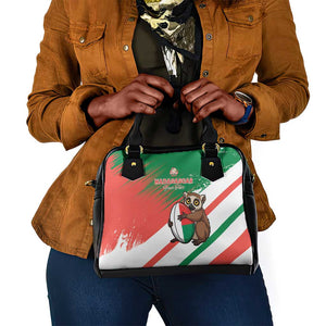 Madagascar Rugby Custom Shoulder Handbag Allez Les Makis - African Pride