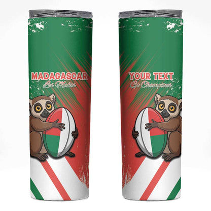 Madagascar Rugby Custom Skinny Tumbler Allez Les Makis - African Pride