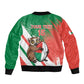Madagascar Rugby Custom Sleeve Zip Bomber Jacket Allez Les Makis - African Pride