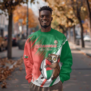 Madagascar Rugby Custom Sweatshirt Allez Les Makis - African Pride