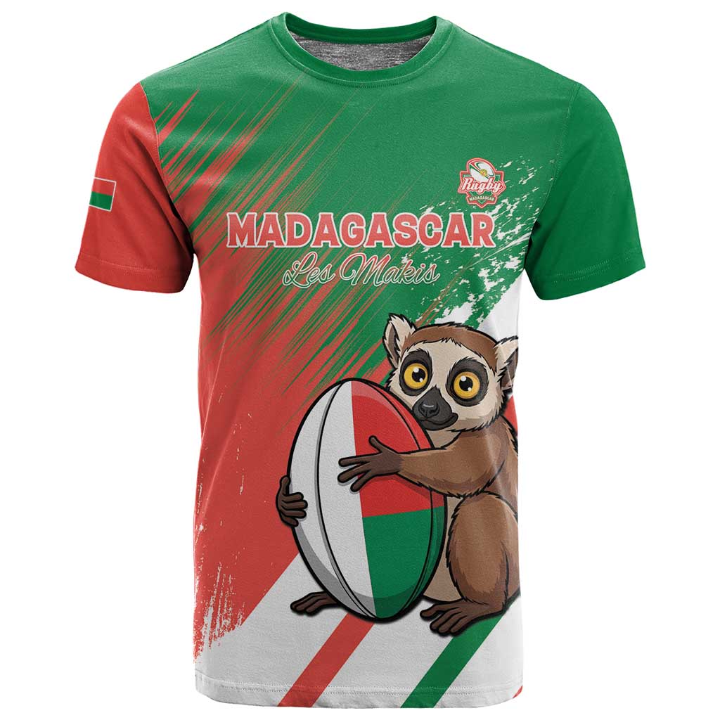 Madagascar Rugby Custom T shirt Allez Les Makis - African Pride