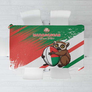 Madagascar Rugby Custom Tablecloth Allez Les Makis - African Pride