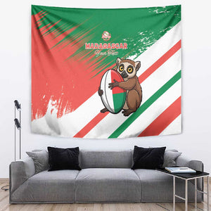 Madagascar Rugby Custom Tapestry Allez Les Makis - African Pride