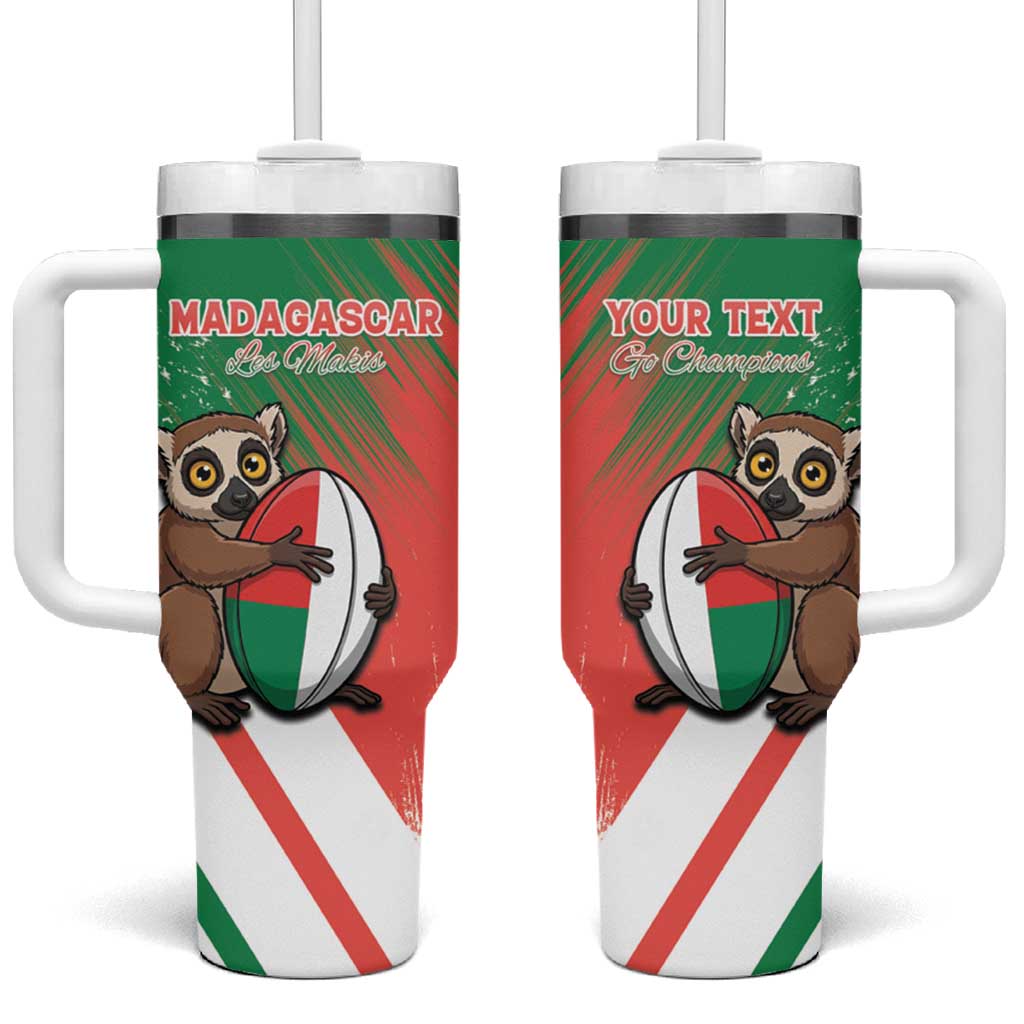 Madagascar Rugby Custom Tumbler With Handle Allez Les Makis - African Pride