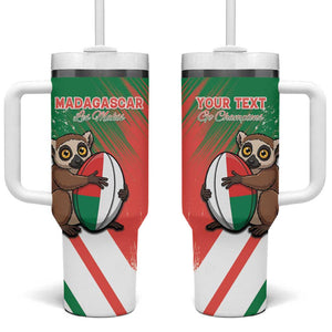 Madagascar Rugby Custom Tumbler With Handle Allez Les Makis - African Pride