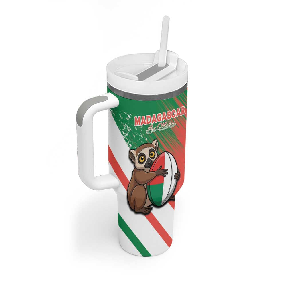 Madagascar Rugby Custom Tumbler With Handle Allez Les Makis - African Pride