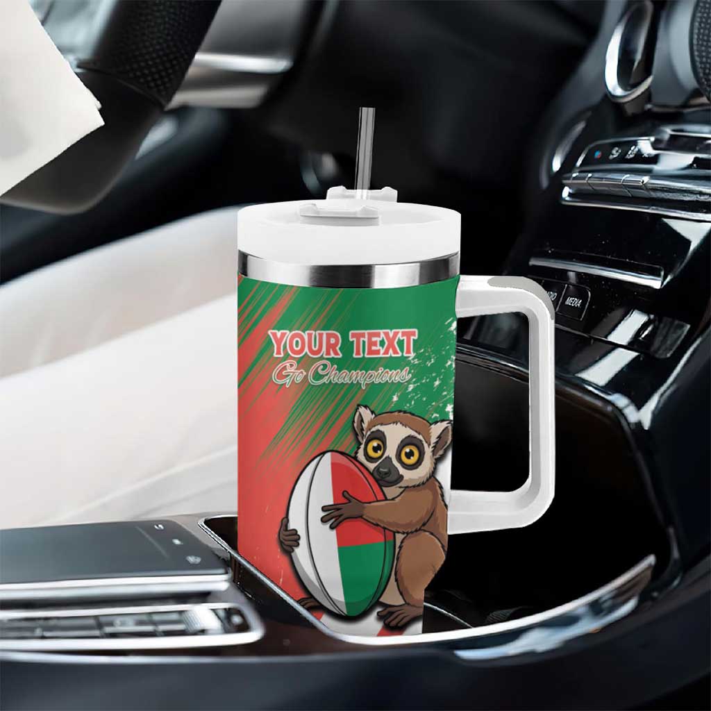 Madagascar Rugby Custom Tumbler With Handle Allez Les Makis - African Pride