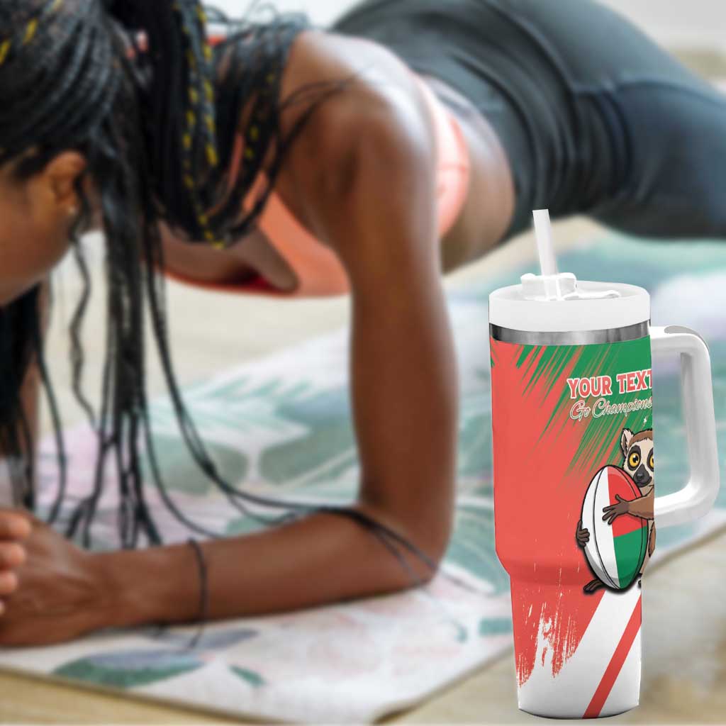 Madagascar Rugby Custom Tumbler With Handle Allez Les Makis - African Pride