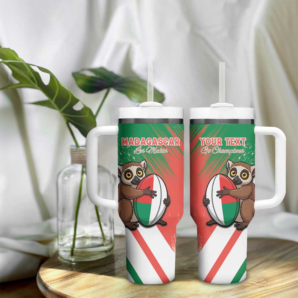 Madagascar Rugby Custom Tumbler With Handle Allez Les Makis - African Pride