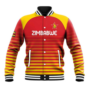 Custom Zimbabwe Cricket Baseball Jacket Come On Chevrons - African Pride