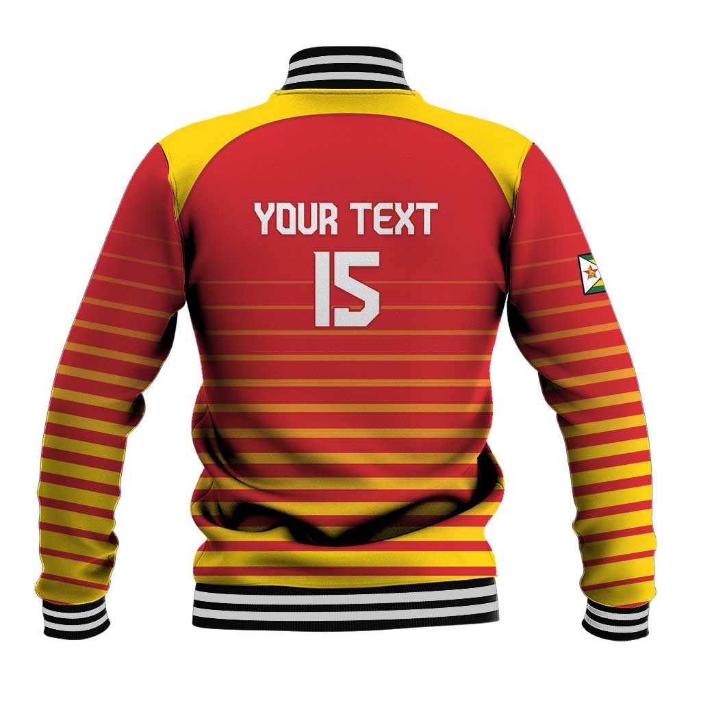 Custom Zimbabwe Cricket Baseball Jacket Come On Chevrons - African Pride